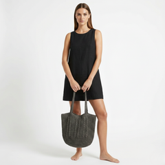 European Backless Cotton Mini Dress