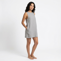 European Backless Cotton Mini Dress