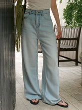 Light Blue Tencel Denim Wide-Leg Jeans