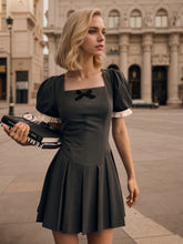 Retro Square Neck A-Line Mini Dress