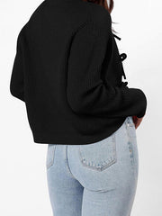 Knit Bow-Tie Pullover Sweater