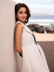 Summer Sleeveless Sailor Collar Long Dress