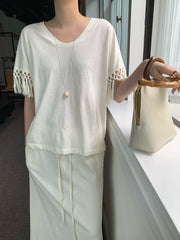 Woven Tassel Loose Cotton Top