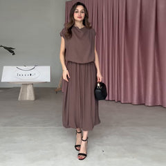 Sleeveless Casual Skirt Suit