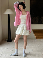 Three-Dimensional Rose Short Skirt