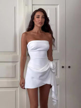 European Summer Strapless Flower Tube Top Dress