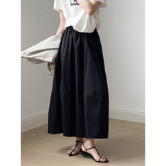 High Waist Flower Bud Midi Skirt