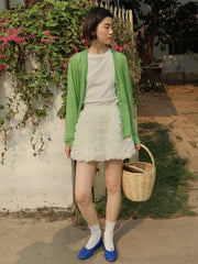 Three-Dimensional Rose Short Skirt