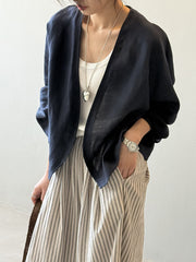 Retro Ramie Long Cardigan