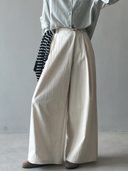 High Waist Straight-Leg Cotton Trousers