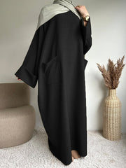 Muslim Robe Long Skirt Solid Color Dress