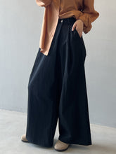 High Waist Straight-Leg Cotton Trousers