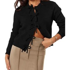 Knit Bow-Tie Pullover Sweater