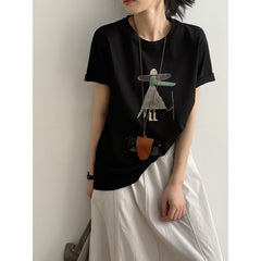 Cartoon Print Cotton T-Shirt