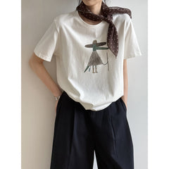 Cartoon Print Cotton T-Shirt