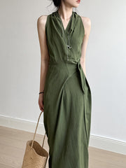 Retro Sleeveless Long Summer Dress