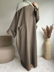 Muslim Robe Long Skirt Solid Color Dress
