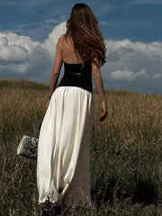 Autumn Pleated Backless Long Dress