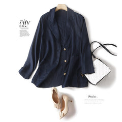 Comfortable Linen Blazer – Casual Long Sleeve Suit for Women
