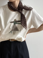 Cartoon Print Cotton T-Shirt