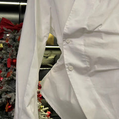 Irregular Waist Wrap White Shirt for Women