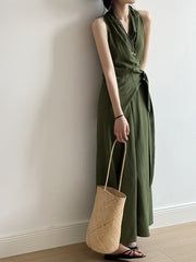 Retro Sleeveless Long Summer Dress