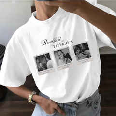 Iconic Breakfast at Tiffany's Polaroid Graphic Tee | Soft Cotton