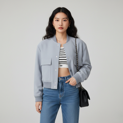 Stand Collar Pocket Jacket