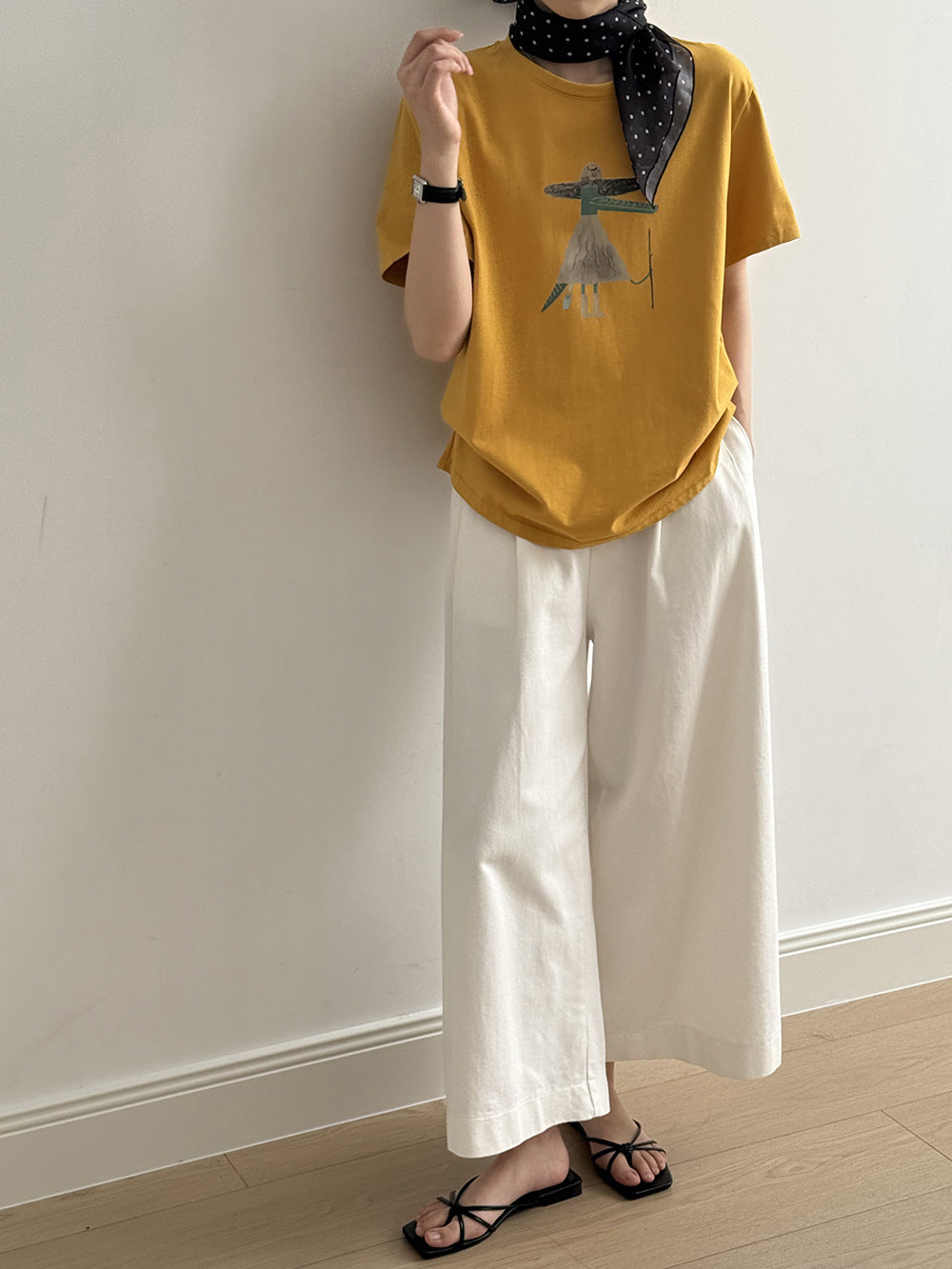 Cartoon Print Cotton T-Shirt