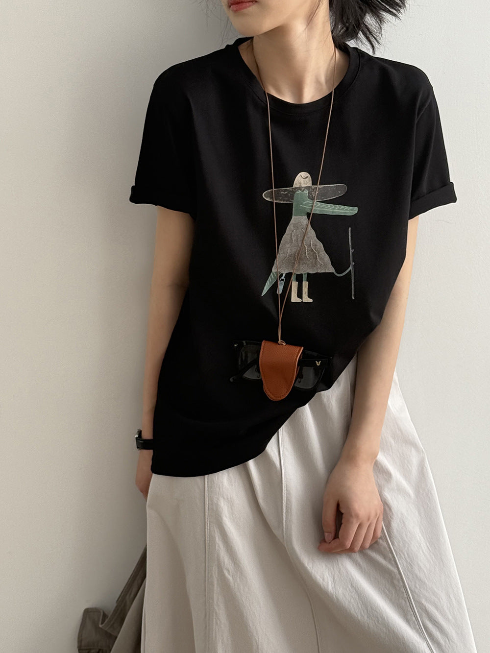 Cartoon Print Cotton T-Shirt