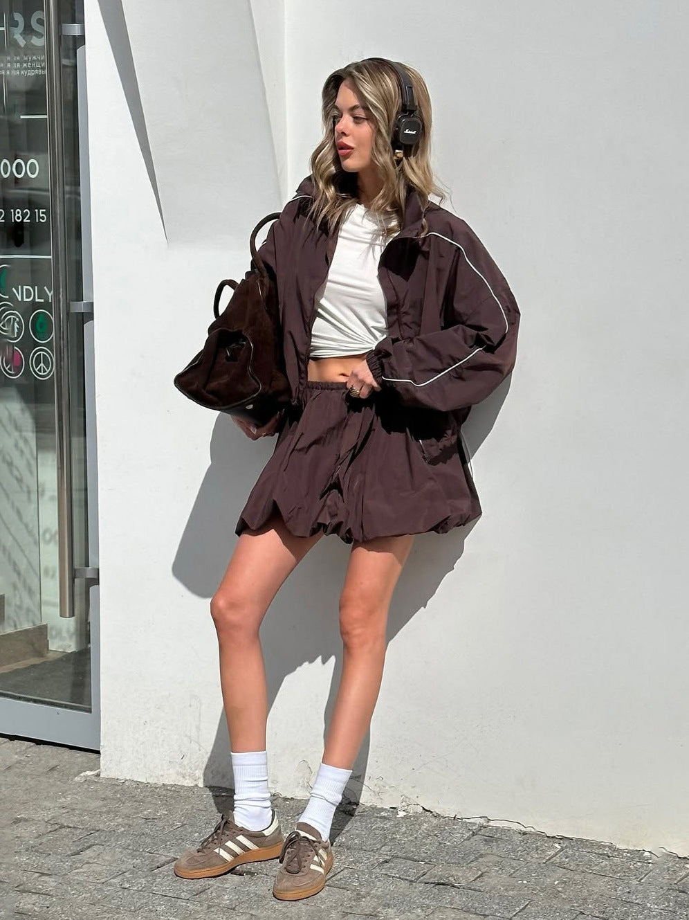 Casual Street Style Jacket & Skirt