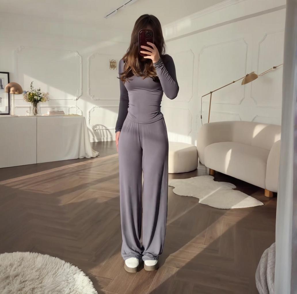 Leg Pant Suit – Long Sleeve