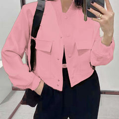 Stand Collar Pocket Jacket
