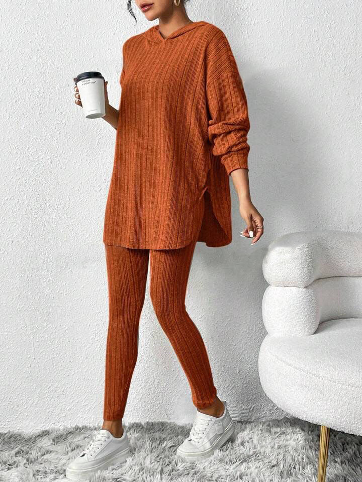 Ribbed Lounge Hoodie & Leggings Set