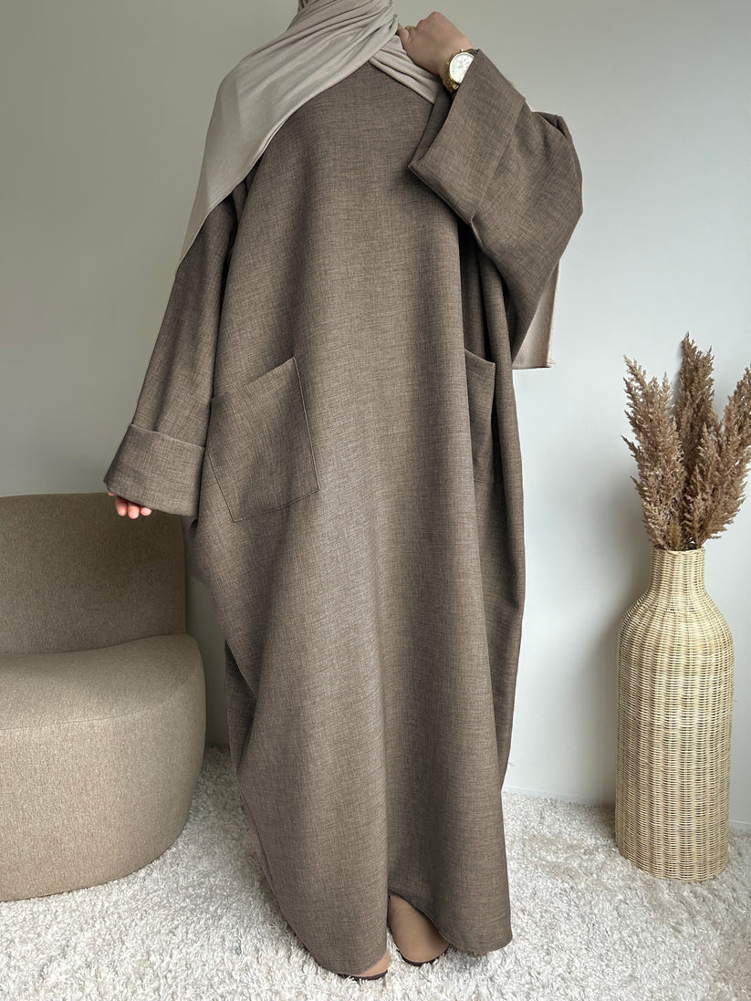 Muslim Robe Long Skirt Solid Color Dress