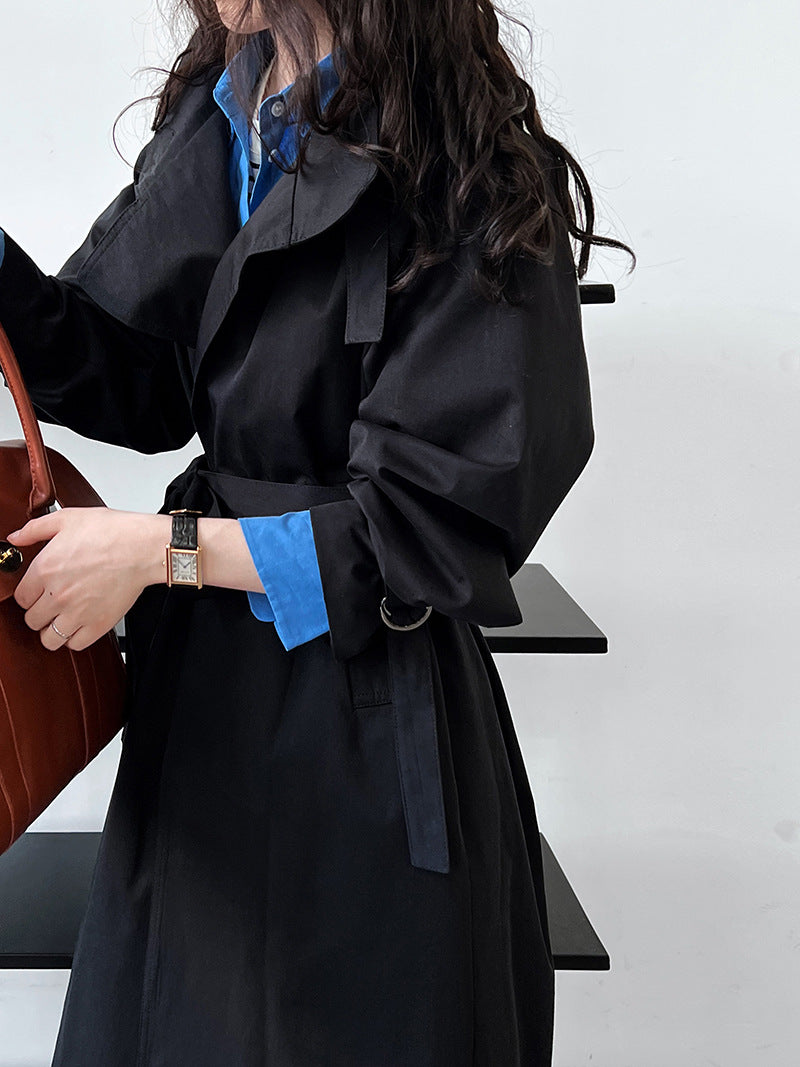 Autumn British Style Mid-Length Trench Coat – Women’s Windbreaker