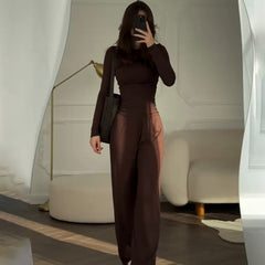 Leg Pant Suit – Long Sleeve