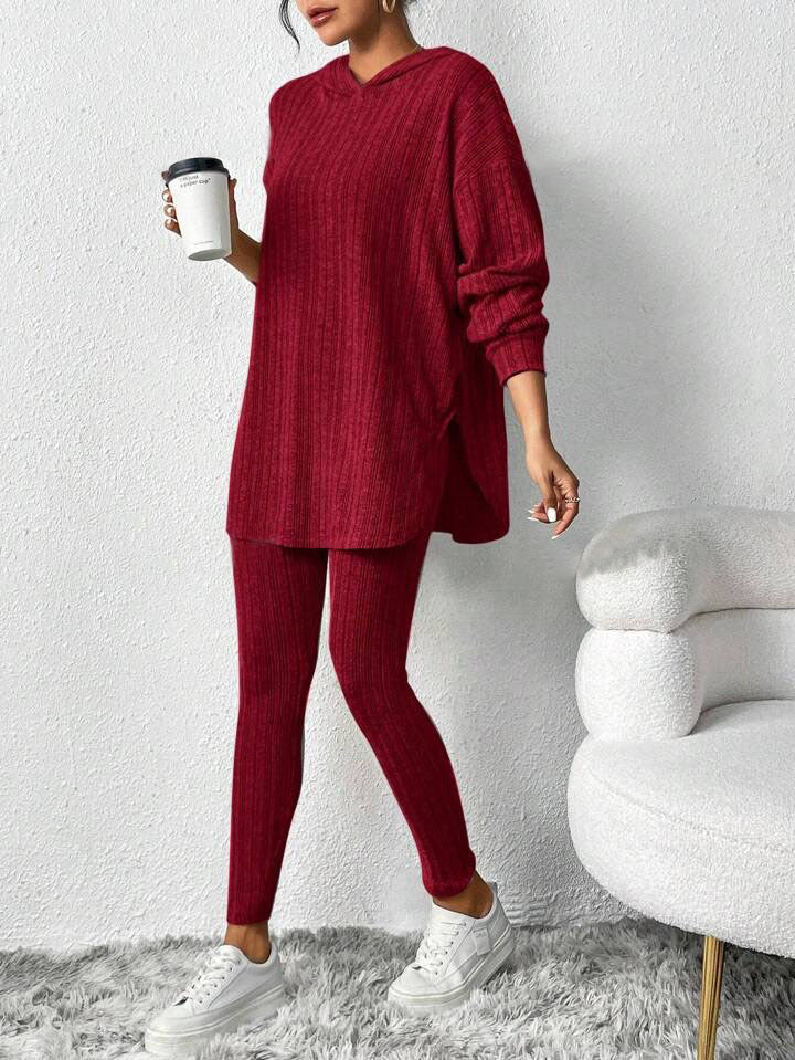 Ribbed Lounge Hoodie & Leggings Set