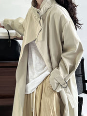 Autumn British Style Mid-Length Trench Coat – Women’s Windbreaker