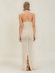 Summer Knit Halter Maxi Dress