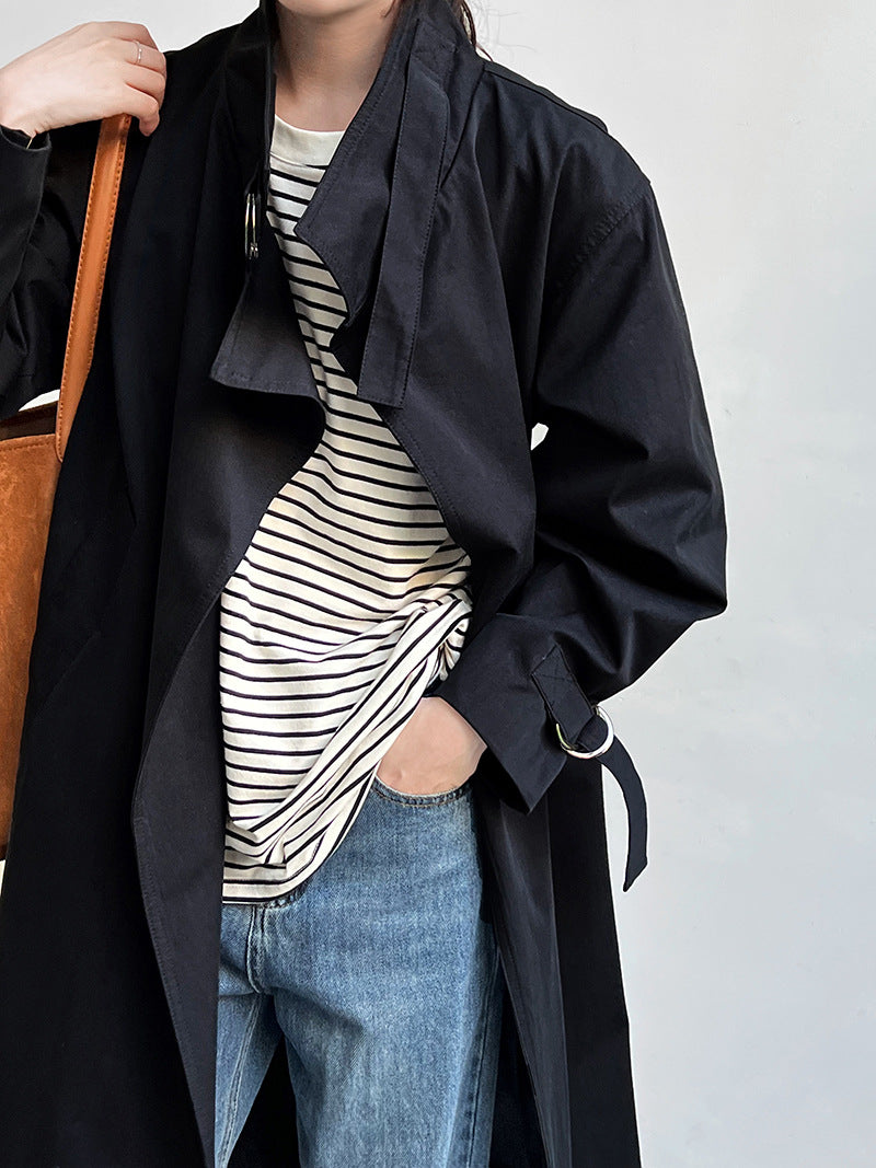 Autumn British Style Mid-Length Trench Coat – Women’s Windbreaker