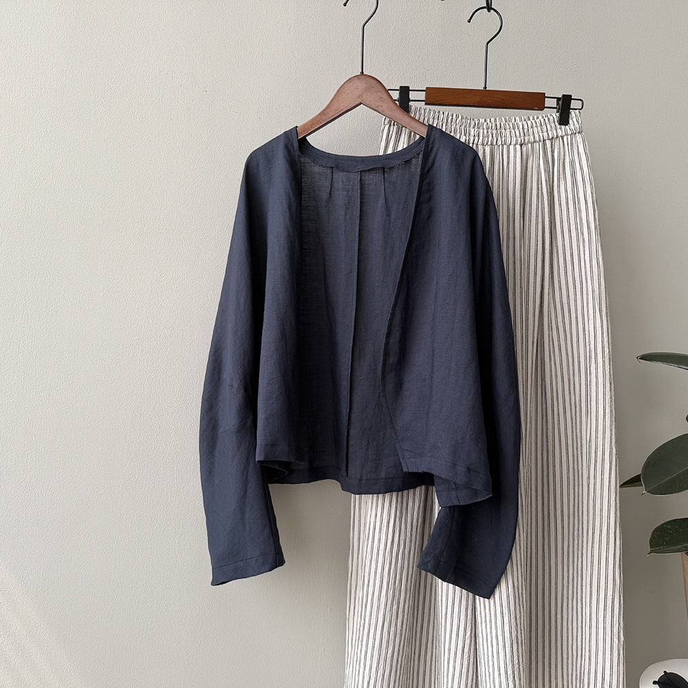 Retro Ramie Long Cardigan