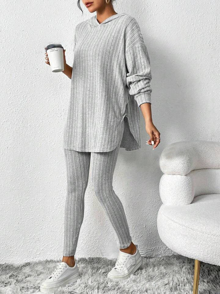 Ribbed Lounge Hoodie & Leggings Set