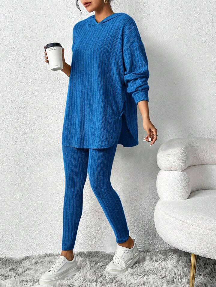Ribbed Lounge Hoodie & Leggings Set