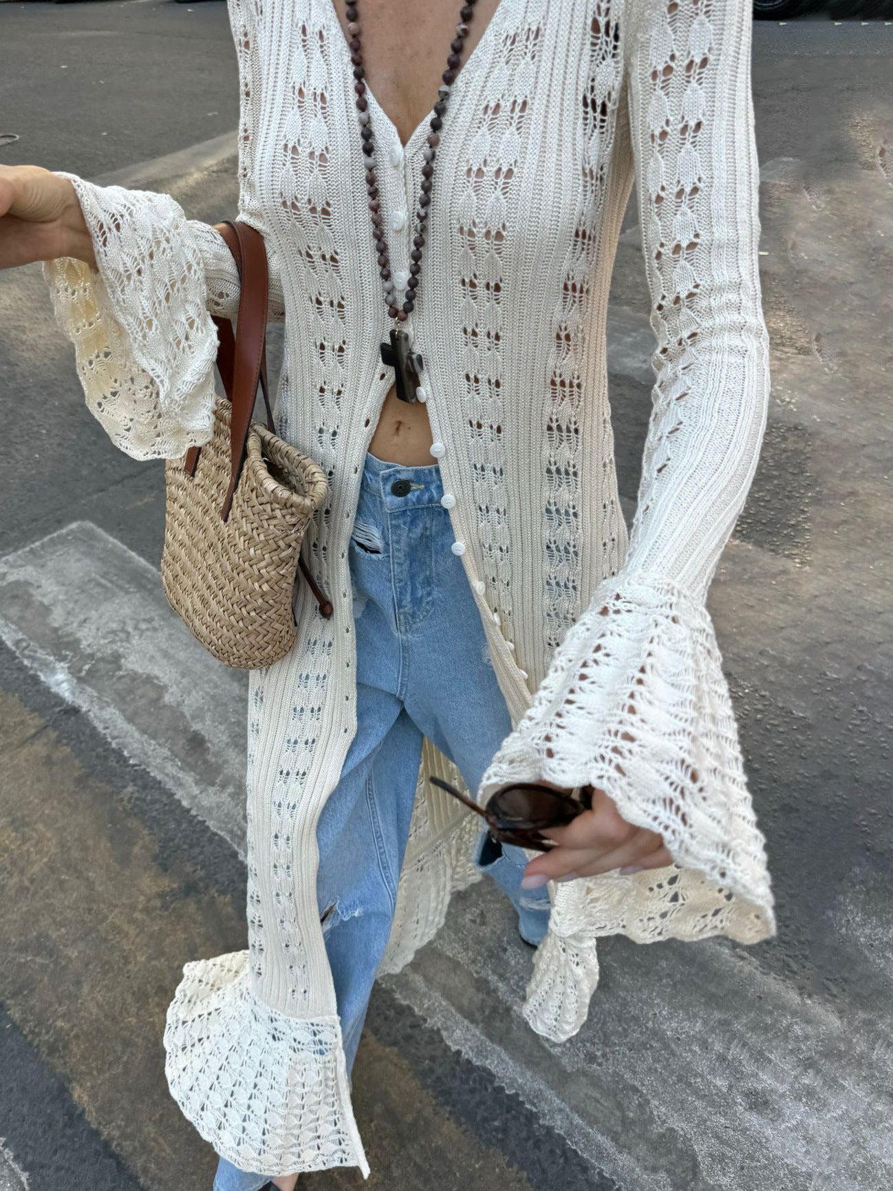 Long Crochet Cardigan – Boho Chic Knit