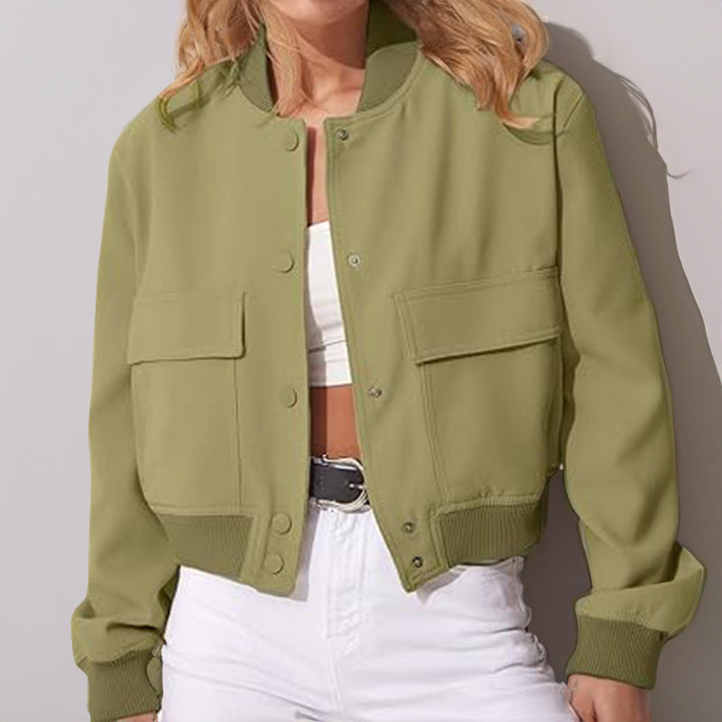 Stand Collar Pocket Jacket