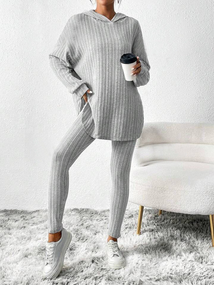 Ribbed Lounge Hoodie & Leggings Set