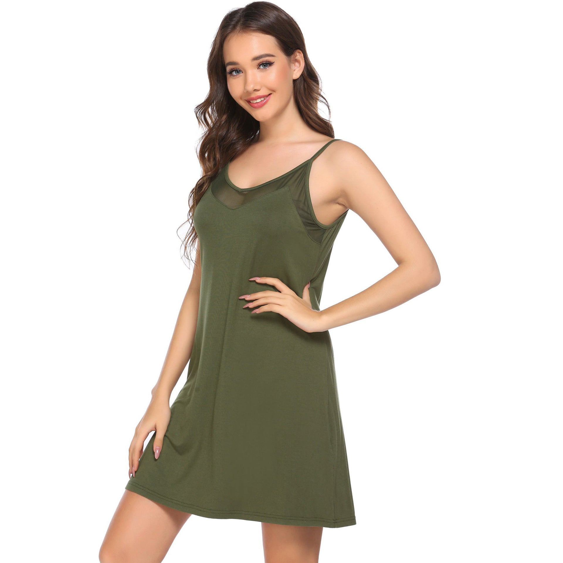 Double Brushed Milk Silk Sling Nightdress