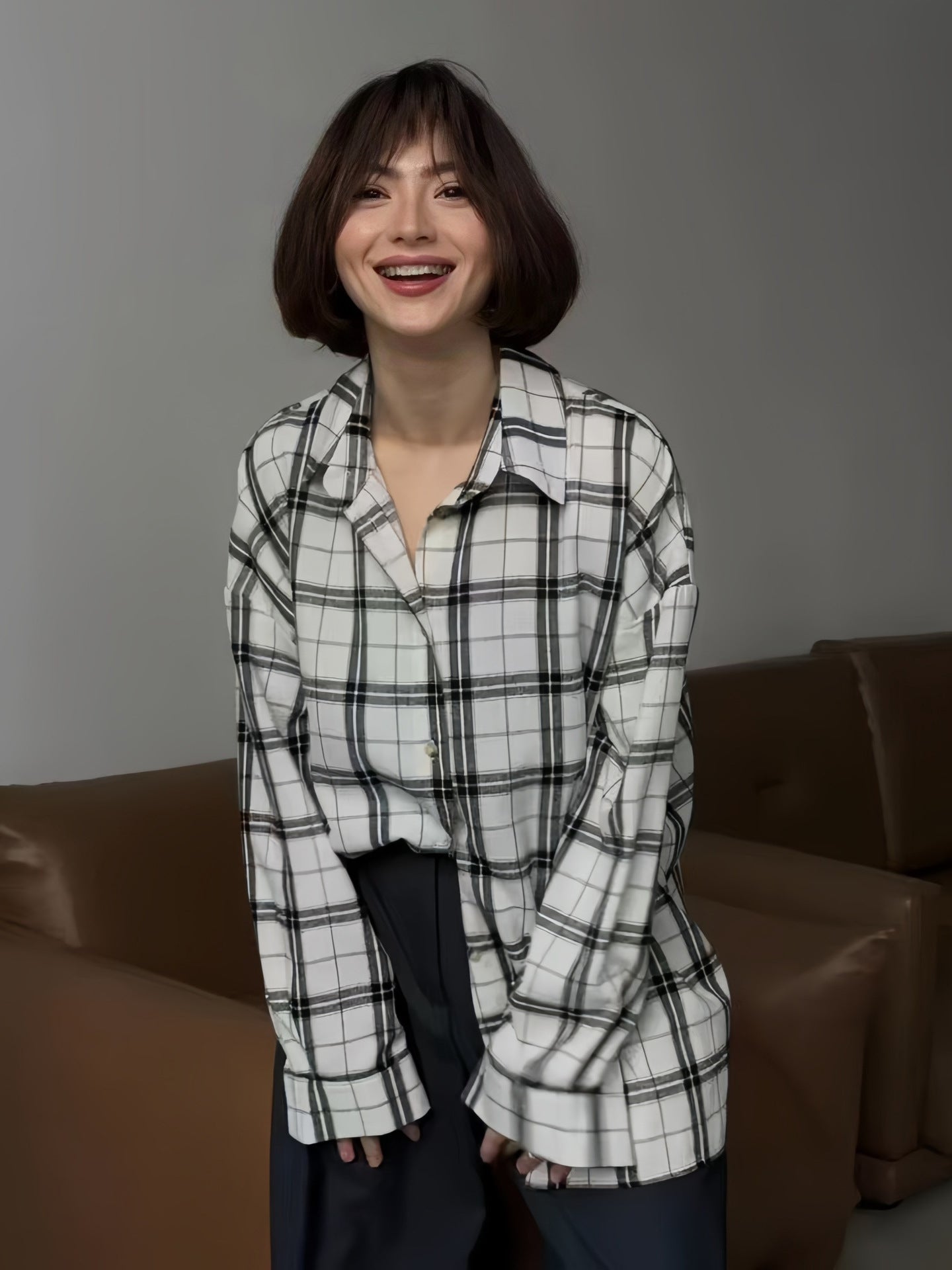 Retro Plaid Pocket Shirt – Long Sleeve