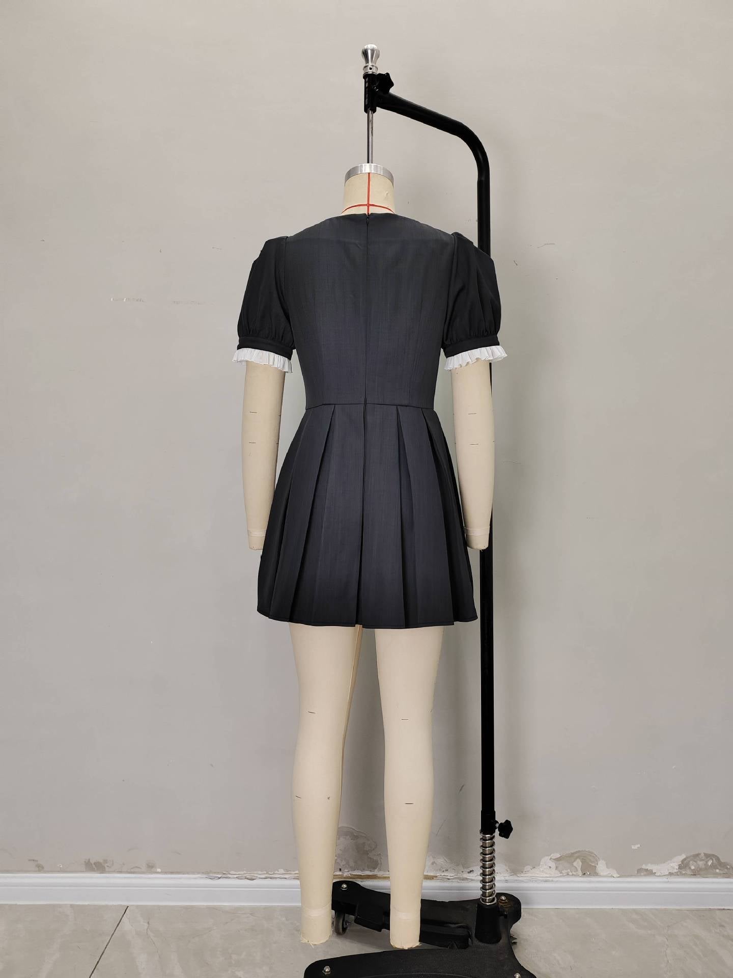 Retro Square Neck A-Line Mini Dress